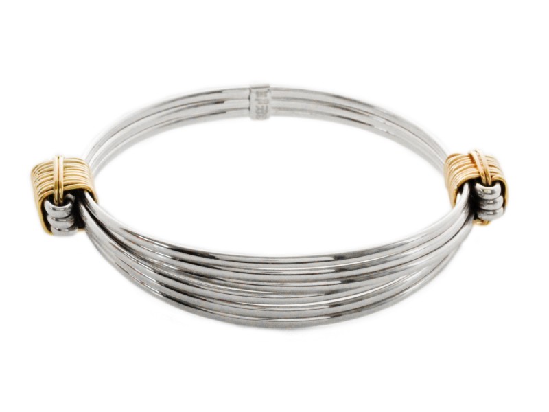 Mens Elephant hair Bangle - Gold and Silver